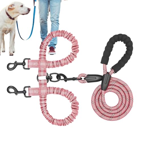 Vllold Trainingsseil für kleine Hunde – Doppelte Welpen-Walking-Leine | Rotationsverstellbare Walking-Trainingsleine Haustier Stoßdämpfender Bungee für mittelgroße und große Hunde von Vllold