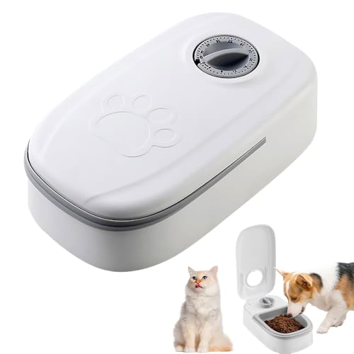 Vmxlso Automatischer Katzenfutterautomat 350ml, Katze Futterautomat mit Timer 48 Stunden, Katzenfutterspender für Nass- und Trockenfutter, Futterautomaten für Katzen, Hunde von Vmxlso