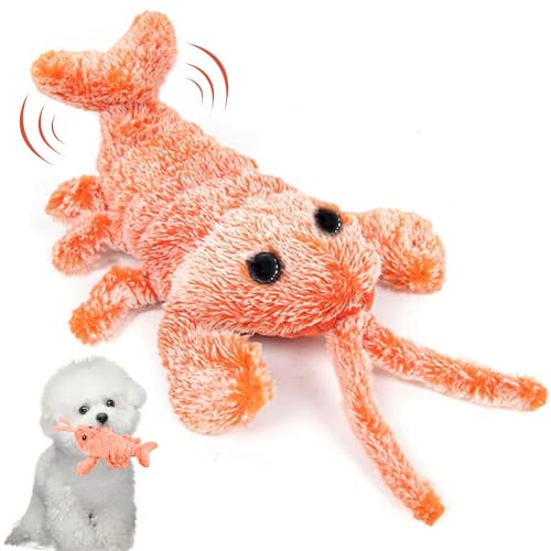 Vmxlso Wiggly Lobster Hundespielzeug, Wackelhummer, interaktives Hundespielzeug, Springendes Hundespielzeug, USB-Aufladung, interaktives Hundespielzeug, Plüsch, bewegliches Hundespielzeug, von Vmxlso