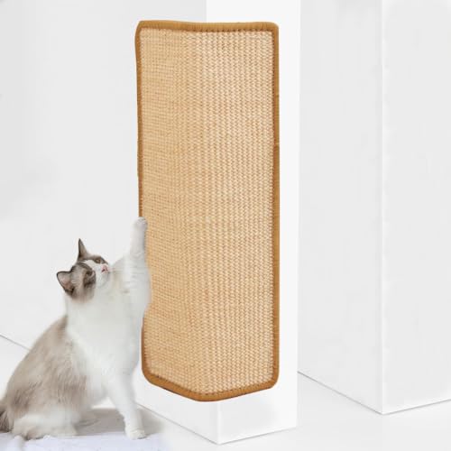 Voarge 1Pcs Kratzmatte Katze Sisal, Katze Kratzschutz Katzenkratzmatte 30x60cm,kratzpappe Ecke für Katzen Schützt Teppiche (Braun) von Voarge