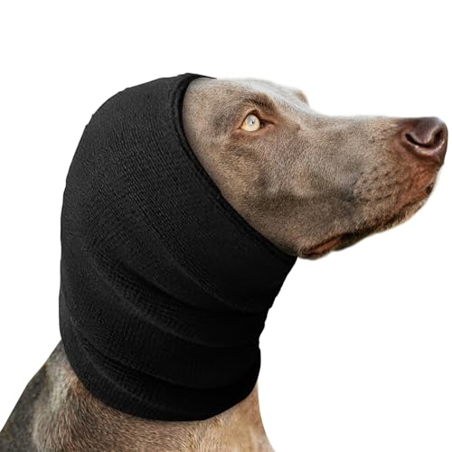 Voarge Haustier-Bandana,Hund Ohrenschützer für Hunde Gehörschutz,für Hunde-Angst, Fellpflege, Ohrenschützer, Hundeohrschutz, Beruhigend (Schwarz, L) von Voarge