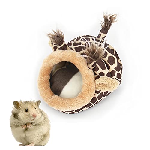 Voarge Kleines Haustiernest, Warmes Haustierbett für Kleintiere, Meerschweinchen, Igel, Winternest, Ratten, Chinchillas, Sanft Abnehmbar Giraffenform Kleintiere Hausbett von Voarge