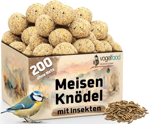 200 x 90 g =18 kg Meisenknödel mit Insekten ohne Netz Vogelfutter 4 Jahreszeitenknödel Wildvogelfutter Ganzjahresfutter Fettfutter von Vogelfood wir sind gut zu Vögeln