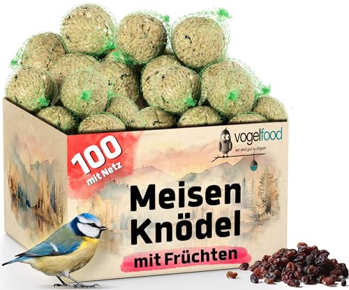 100 x 90 g = 9 kg Meisenknödel mit Früchten mit Netz von Vogelfood wir sind gut zu Vögeln