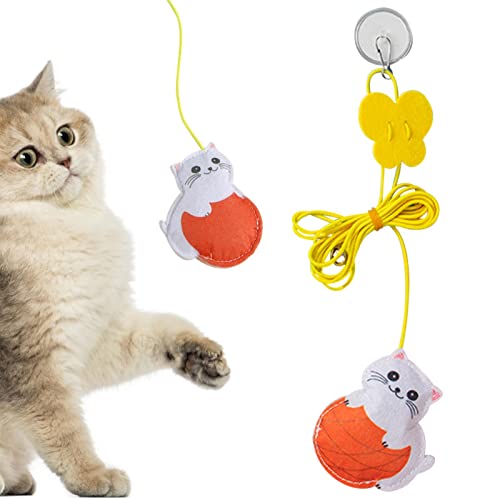 Voiakiu Hängendes Katzenspielzeug - Einziehbares Katzenspielzeug mit hängender Tür | Katzen-Teaser-Spielzeug mit klebrigem Haken, Katzen-Puzzle-Spielzeug für Hauskatzen, Kätzchen, Verfolgungsjagd von Voiakiu