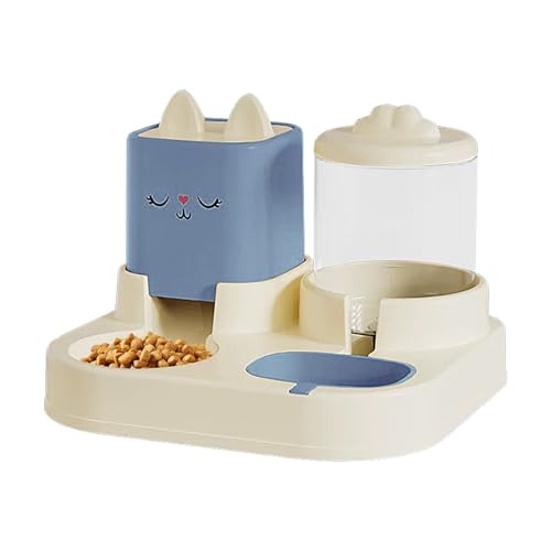 Automatischer Hundefutterautomat und Wasser, 2 in 1 Automatischer Wasserspender Futterbehälter, Doppelschalen mit Automatischer Trinkflasche, Automatischer Pet Feeder für Hunde Katzen von Voihamy