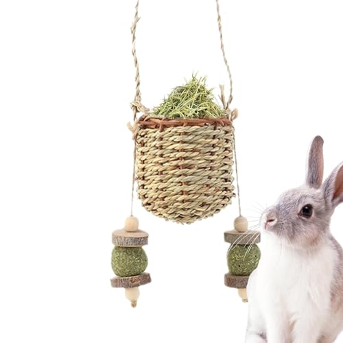 Bunny Kauspielzeug – Natürlicher Seegraskorb für Kaninchen – natürlicher Seegraskorb, Kauspielzeug für Kaninchen, kleine Haustiere, Ratten, Chinchillas, Hamster von Voihamy