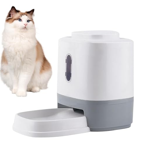 Cat Food Feeder, Hundefutterspender - 1,5L Push Automatic Dog Food Treenser mit Schüssel | Langsames Fütterungsgericht, interaktives Haustierspielzeug für Welpen und Kätzchen von Voihamy