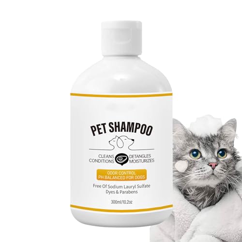 Desodorierendes Shampoo für Hunde, Hundeshampoo und Spülung - 300 ml Desodorierendes Reinigungs-Conditioner-Shampoo | Smelly Dogs Reinigungsshampoo zur Geruchsbeseitigung, lindert juckende von Voihamy