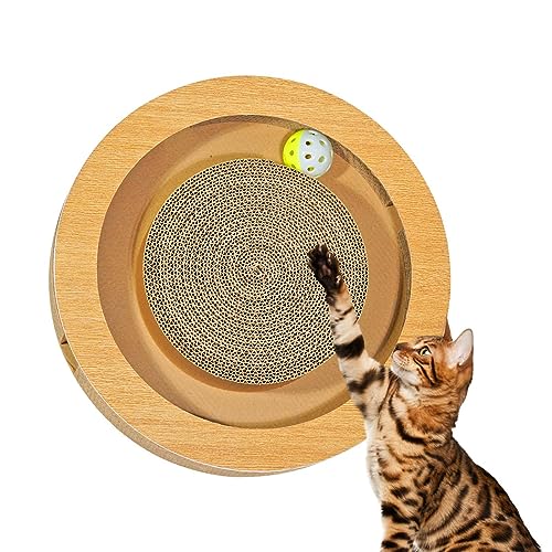 Katzenkratzpads | Kratzunterlage mit Katzenminze Glockenball | Kratzunterlage aus Karton im doppelseitigen Design gegen Langeweile von Voihamy