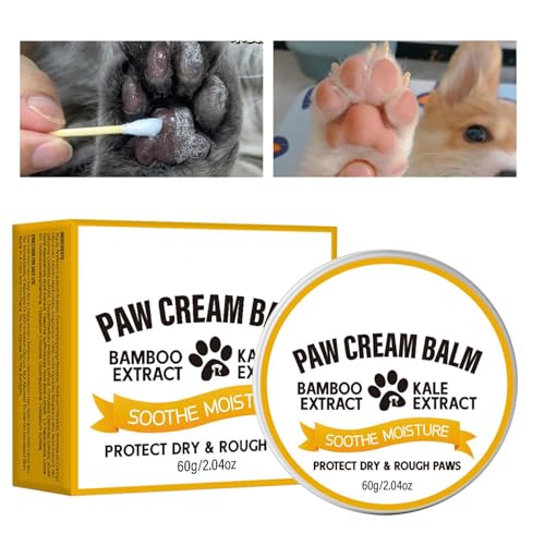 Katzenpfotenbalsam – 60 g Pfotenpflegecreme | Katzenpfoten-Feuchtigkeitscreme, Haustierzubehör, trockener Pfotenbalsam für Hunde, Katzen, Welpen von Voihamy