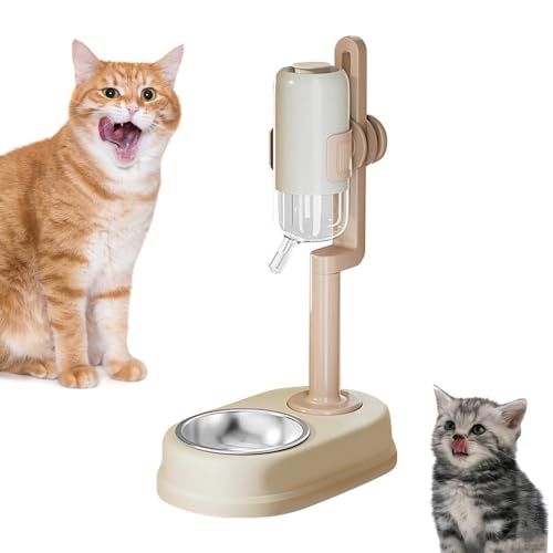 Pet Standing Water Dispenser Bowl - Pet Dog Cat Automatic Water Food Feeder Bowl Bottle Standing Dispenser - No Drip Water Dispenser For Cat And Dog von Voihamy