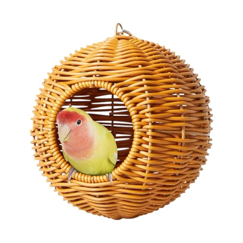 Vogelhaus für Käfig Imitation Rattan Papageiennest Gewebter Unterschlupf Haustierhütte für Zuckergleiter Frettchen Kanarienvogel Nymphensittiche Conure Kleintier Vogelhaus für Käfig Imitation Rattan Papageiennest Gewebter Unterschlupf Haustierhütte für Zuckergleiter Frettchen Kanarienvogel Nymphensittiche Conure Kleintier von Voihamy