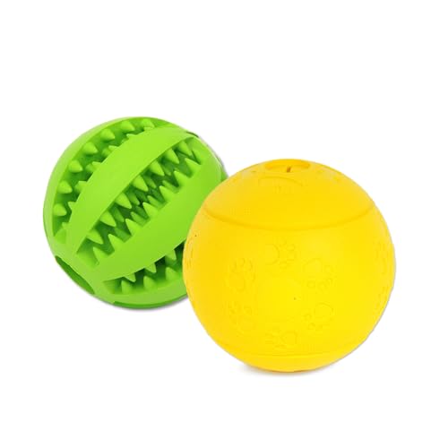 Volacopets Hunde-Puzzle-Spielzeug, Leckerli- und Zahnbälle, interaktives Leckerli-Dosierspielzeug für Hunde, langlebiges Welpenspielzeug zum Zahnen kleiner Hunde, Gummi-Zahnbälle, langsamer Feeder, von Volacopets