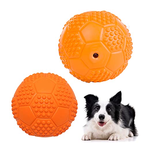 Volacopets Quietschende Hundebälle für mittelgroße und große Hunde, orangefarbener Quietsch-Tennisball, interaktives Hundespielzeug, 2 Stück von Volacopets