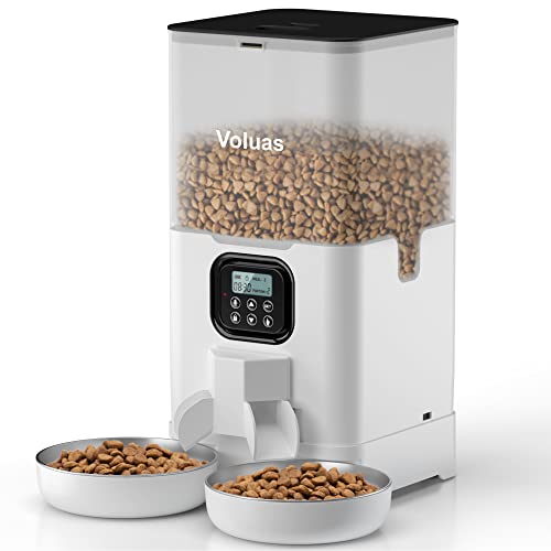 VOLUAS 6L Automatische Futterstation für Haustiere für Katzen und Hunde, Automatic Cat Feeders with Desiccant Bag von Voluas