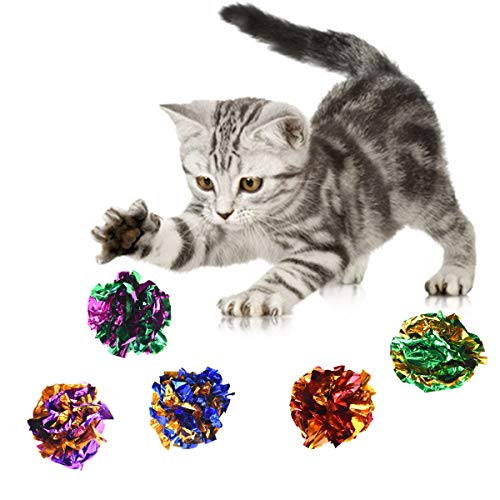 Volumoon 20PCS Bunte Katze Spielzeug Bälle, Knisternde Bälle, Knister Bälle für Katzen, Interaktives Katzenspielzeug Bälle, Katzen Knister Bälle, Knisterbälle Spielzeug für Katze Hunde Kitty (6 cm) von Volumoon