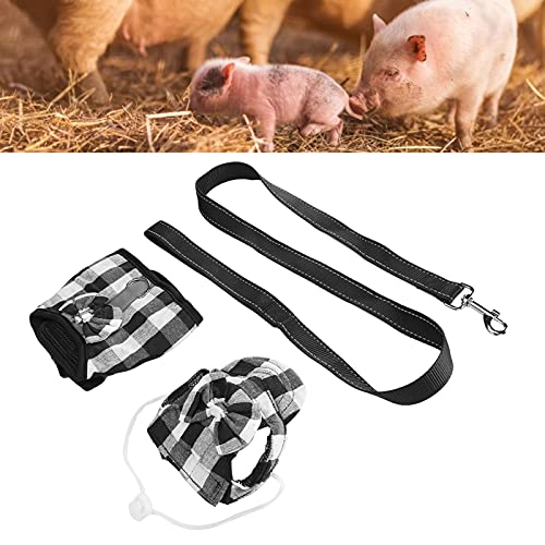 Pig Vest Harness mit Leine, Pig Dress Harness mit Mütze Meerschweinchen Zubehör Pig Dress Harness für Machen Sie Ihr Haustier Anders(GXBD07 Black and White, M) von Voluxe