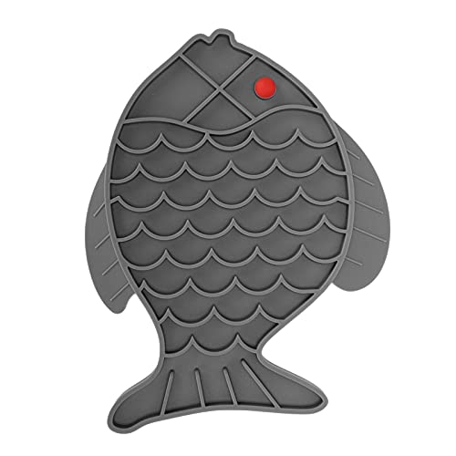 Slow Feeder Matte, Silikon Pet Slow Feeder einzigartig für Haustiere(Fish Gray) von Voluxe