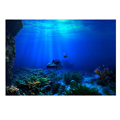 Voluxe Aquarium Hintergrund, 3D-Effekt Adhesive Seaworld Poster mit Selbstklebendem Material Eine Dekoration für Aquarium, Aquarium(91 * 41cm) von Keenso