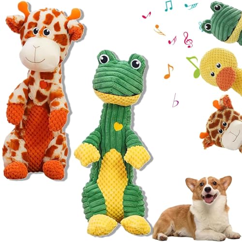 Durachew Dog Toy, Wowpetsmart Invincible Chewanimals, Chewanimal - Designed for Strong Chewers, Indestructible Pet Toys, Squeaky Stuffed Plushy Dog Toy (2Pcs-B) von Vopetroy