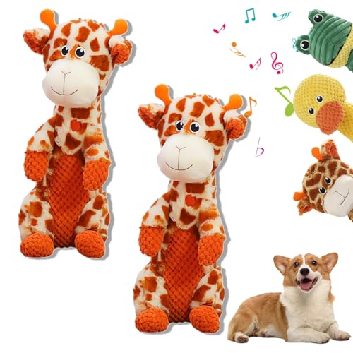 Durachew Dog Toy,Designed for Strong Chewers, Wowpetsmart Invincible Chewanimals Dog Toy, Squeaky Stuffed Plushy Dog Toy (2Pcs-A) von Vopetroy