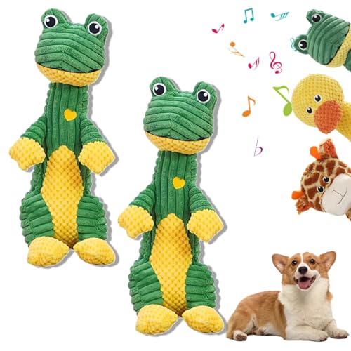 Durachew Dog Toy,Designed for Strong Chewers, Wowpetsmart Invincible Chewanimals Dog Toy, Squeaky Stuffed Plushy Dog Toy (2Pcs-B) von Vopetroy