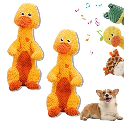 Durachew Dog Toy,Designed for Strong Chewers, Wowpetsmart Invincible Chewanimals Dog Toy, Squeaky Stuffed Plushy Dog Toy (2Pcs-C) von Vopetroy