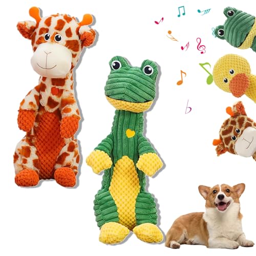 Durachew Dog Toy,Designed for Strong Chewers, Wowpetsmart Invincible Chewanimals Dog Toy, Squeaky Stuffed Plushy Dog Toy (2Pcs-D) von Vopetroy