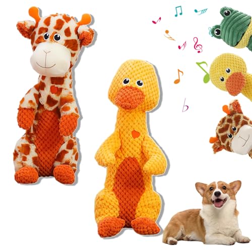 Durachew Dog Toy,Designed for Strong Chewers, Wowpetsmart Invincible Chewanimals Dog Toy, Squeaky Stuffed Plushy Dog Toy (2Pcs-E) von Vopetroy