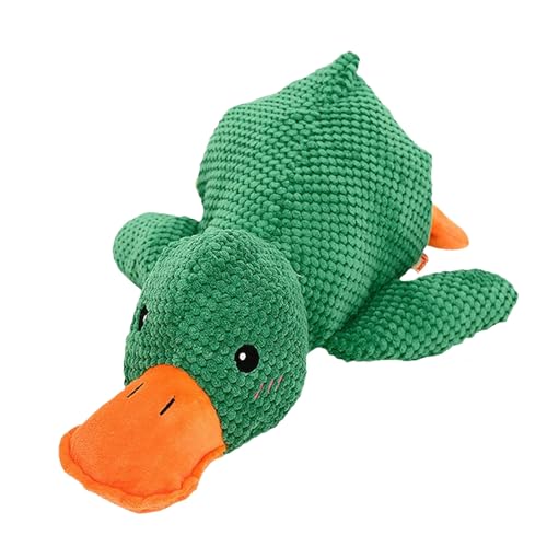 Vopetroy 2024 New The Mellow Dog Calming Duck, Calming Duck Dog Toy, Yellow Duck Dog Toy, Dog Toy Duck with Squeaker, Duck Toy for Dogs, The Calming Duck Dog Toy (Green) von Vopetroy