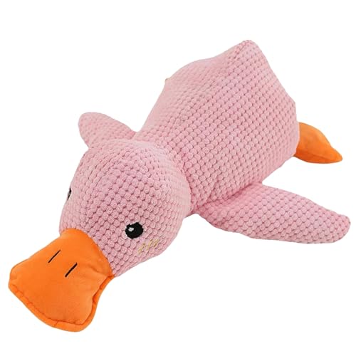 Vopetroy 2024 New The Mellow Dog Calming Duck, Calming Duck Dog Toy, Yellow Duck Dog Toy, Dog Toy Duck with Squeaker, Duck Toy for Dogs, The Calming Duck Dog Toy (Pink) von Vopetroy