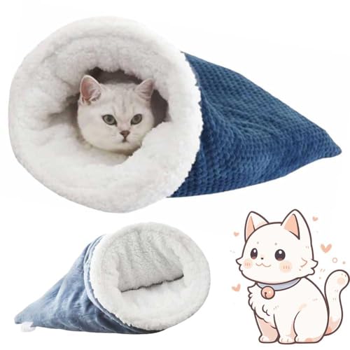 Vopetroy Cozy Cat Sleeping Bag, Cat Winter Sleeping Bag - Plush Winter Snuggle Sack, Deep Sleep Cave for Cats Up to 6kg, Soft Warm Pet Bed for Indoor Cats & Small Dogs, 360° Wrap Comfort (1Pcs) von Vopetroy