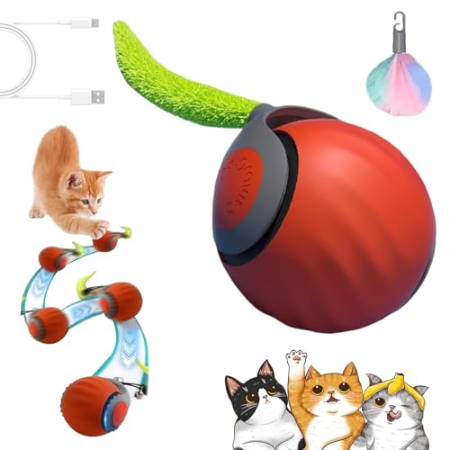 Vopetroy Speedy Tail 2.0, 2025 Upgrade Speedy Tail Cat Toy, Speedy Tail 2.0 Cat Toy, Interactive Cat Toy for Indoor Cats, Smart Automatic Interactive Cat Toy Ball (Orange) von Vopetroy