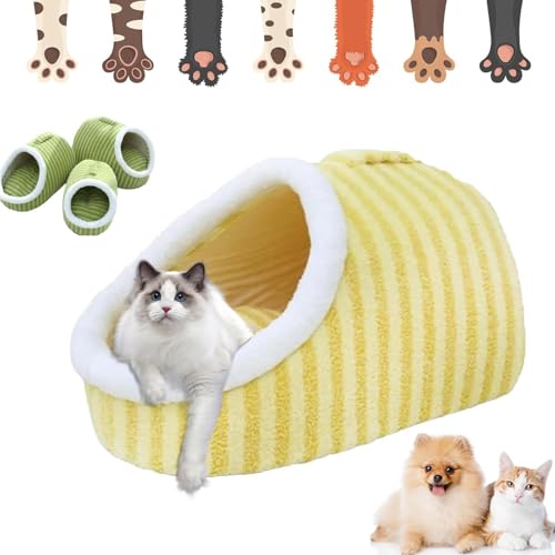 Vopetroy Zentric Cozy Hideaway Pet Bed, Cozy Cave Dog Bed, Zentric Dog Bed, Cozy Pet Hideaway Bed for Dogs, Pet Bed with Cover Cave (Large,Yellow) von Vopetroy