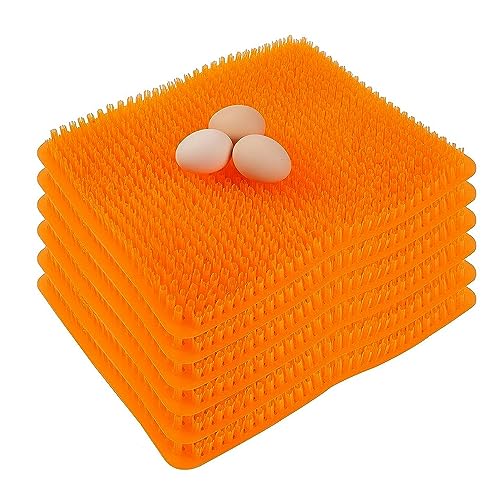 Voragrl Hühner-Nistunterlagen, waschbare Nistkasten-Pads für Hühner, wiederverwendbare Nistpads für Hühnerstall, 6 Stück, langlebig, 35 x 30 x 2 cm (orange) von Voragrl