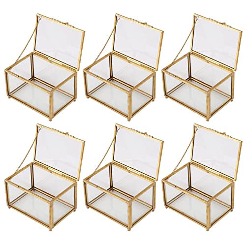 Vorfaove 6 x Aufbewahrungsbox, Glas, geometrisch, für Tischdekoration, Souvenirs von Vorfaove