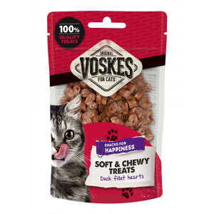 Voskes Soft & Chewy Entenfilet Herzchen Katzensnack (60 g) 10 Stück von Voskes