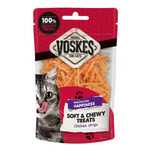 Voskes Soft & Chewy Hühnerfilet Streifen Katzensnack (60 g) 10 Stück von Voskes