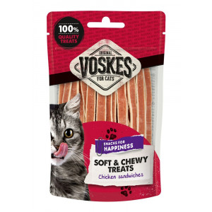 Voskes Soft & Chewy Huhn Sandwiches Katzensnack (60 g) 10 Stück von Voskes