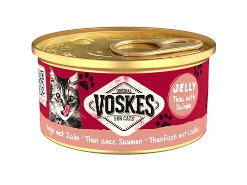 Voskes Jelly 24 x 85g Katzennassfutter (Thunfisch mit Lachs 24 x 85g) von Voskes