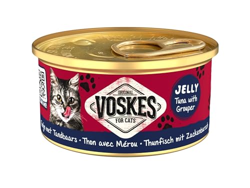 Voskes Jelly 24 x 85g Katzennassfutter (Thunfisch mit Zackenbarsch 24 x 85g) von Voskes
