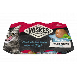 Voskes Jelly Cups Thunfisch Katzensnack (6x25 g) 12 Packungen ( 72 x 25 g) von Voskes