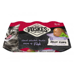 Voskes Jelly Cups Thunfisch mit Krabbe Katzensnack (6x25 g) 12 Packungen ( 72 x 25 g) von Voskes