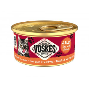 Voskes Jelly Thunfisch mit Garnelen Nassfutter Katze (85 g) 1 Palette (24 x 85 g) von Voskes