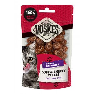 Voskes Soft & Chewy Sushi Rolls Ente Katzensnack (60 g) 10 Stück von Voskes