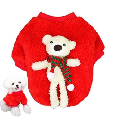 Christmas Dog Sweater, Cartoon Dog Event Kostüme, niedliches Haustier Winter Plush Dress, Dog Cosplay Hoodie mit Bär für kalte Winter Weather, Christmas Dog Sweater, niedliches Cartoon-Hundekostüm von Vriusi