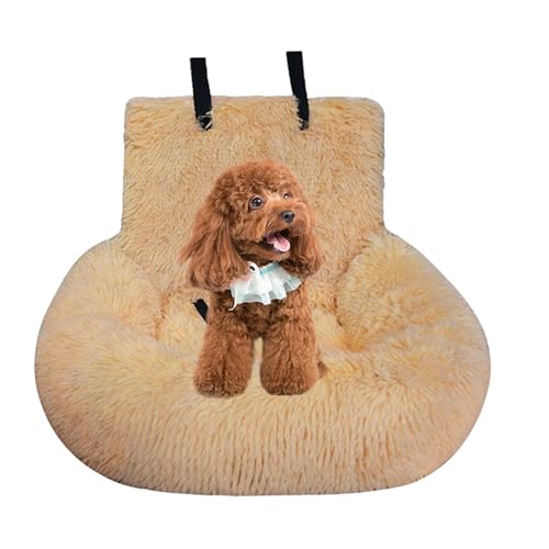 Cotton Dog Car Seat | Soft Detachable Dog Booster Seat | Plush Dog Car Bed Washable with Leash & Strap | Fits Cars, Trucks, SUVs, Pickup | Comfortable & Safe Dog Travel Seat von Vriusi