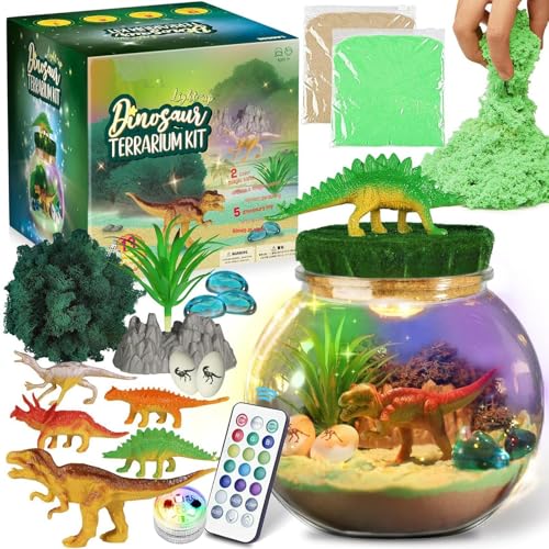 Dinosaur Terrarium Kit, Night Light Kit, Arts Crafts Dino, Dino Craft Kit, Room Decorations Kit Dinosaur Nightlight Kids Dinosaur Craft Kit Boys Dino Night Light Terrarium Kit Creative D von Vriusi