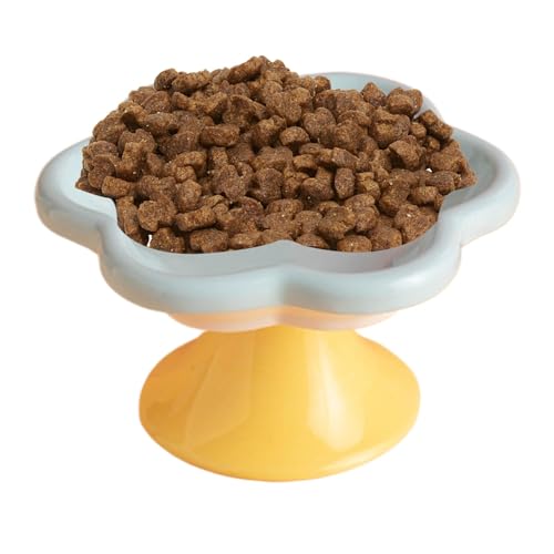 Elevated Cat Food Bowl, Flower-Shaped Elevated Food or Water Bowls, Ceramic Water Bowl for Cats & Small Dogs, Feeding Dish for Small Dog, Fat-Faced Cat, Kitten, Usage for Comfortable Feeding von Vriusi